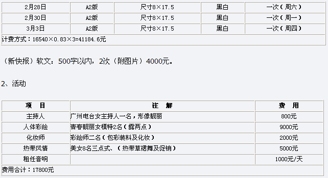 仙踪林江南西开业庆典方案及预算报告 - 广告